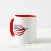 USA-Flaggen-Lippenstift auf lächelnder LippenTasse Tasse (Vorderseite Links)