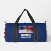 USA Flaggen Rot-Blau-Glitzern Benutzerdefinierter Duffle Bag (Vorderseite)