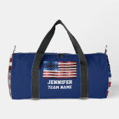 USA Flaggen Rot-Blau-Glitzern Benutzerdefinierter Duffle Bag (Rückseite)