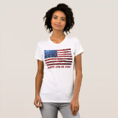 USA Flaggen Rot-Blau-Glitzern Glitzer 4. Juli T-Shirt (Vorne ganz)