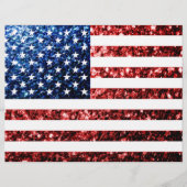 USA Flaggen Rot & Blau Glitzern Glitzer Flyer (Vorne)