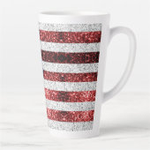 USA Flaggen Rot-Blau-Glitzern Glitzer Latte Milchtasse (Rechts)
