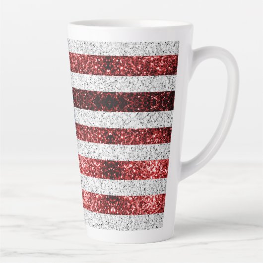 USA Flaggen Rot-Blau-Glitzern Glitzer Latte Milchtasse (Rechts)