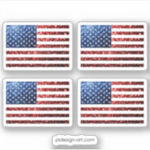 USA Flaggen Rot-Blau-Glitzern Glitzern Aufkleber (Vorderseite)
