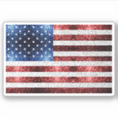 USA Flaggen Rot-Blau-Glitzern Glitzern Aufkleber (Vorderseite)