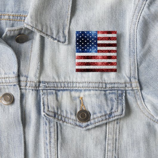 USA Flaggen Rot-Blau-Glitzern Glitzern Button (Beispiel)