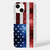 USA Flaggen Rot-Blau-Glitzern Glitzern Case-Mate iPhone Hülle (Rückseite)