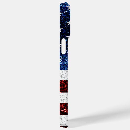 USA Flaggen Rot-Blau-Glitzern Glitzern Case-Mate iPhone Hülle (Rückseite / Rechts)