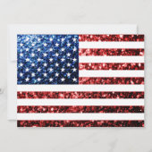 USA Flaggen Rot-Blau-Glitzern Glitzern Einladung (Vorderseite)