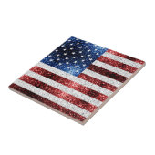 USA Flaggen Rot-Blau-Glitzern Glitzern Fliese (Seite)