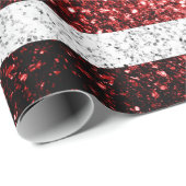 USA Flaggen Rot-Blau-Glitzern Glitzern Geschenkpapier (Rolleneckpunkt)