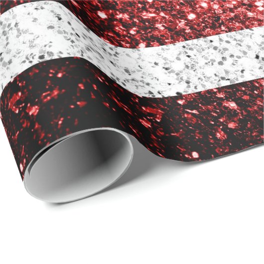 USA Flaggen Rot-Blau-Glitzern Glitzern Geschenkpapier (Rolleneckpunkt)