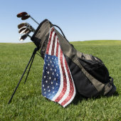 USA Flaggen Rot-Blau-Glitzern Glitzern Golfhandtuch (Gras)