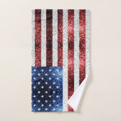 USA Flaggen Rot-Blau-Glitzern Glitzern Handtuch (Handtuch)