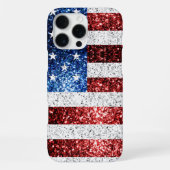 USA Flaggen Rot-Blau-Glitzern Glitzern iPhone Hülle (Rückseite)