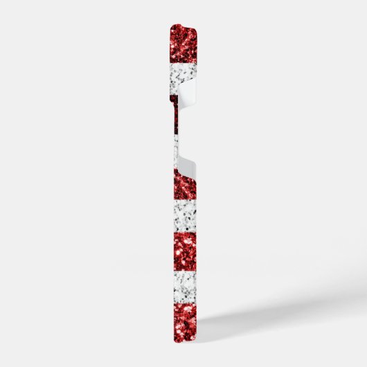 USA Flaggen Rot-Blau-Glitzern Glitzern iPhone Hülle (Linke Seite)