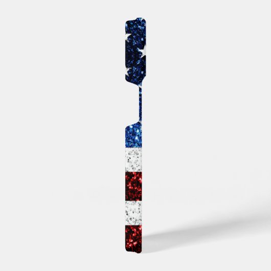 USA Flaggen Rot-Blau-Glitzern Glitzern iPhone Hülle (Rechte Seite)