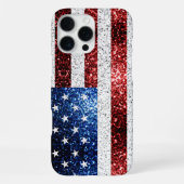 USA Flaggen Rot-Blau-Glitzern Glitzern iPhone Hülle (Rückseite)