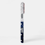 USA Flaggen Rot-Blau-Glitzern Glitzern iPhone Hülle (Rechte Seite)