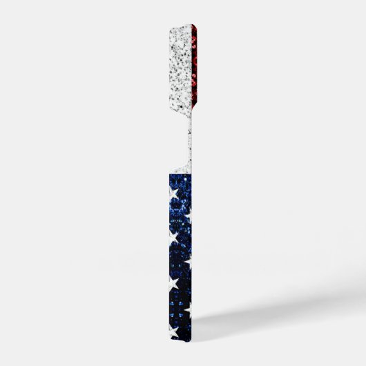 USA Flaggen Rot-Blau-Glitzern Glitzern iPhone Hülle (Rechte Seite)