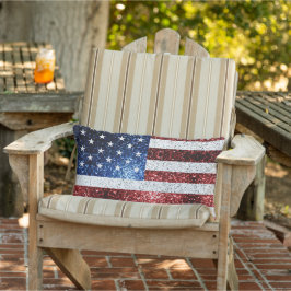 USA Flaggen Rot-Blau-Glitzern Glitzern Kissen Für Draußen