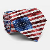 USA Flaggen Rot-Blau-Glitzern Glitzern Krawatte (Gerollt)