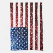 USA Flaggen Rot-Blau-Glitzern Glitzern Küchentuch (Vertikal)