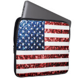 USA Flaggen Rot-Blau-Glitzern Glitzern Laptopschutzhülle (Vorne Rechts)