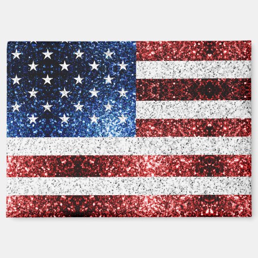 USA Flaggen Rot-Blau-Glitzern Glitzern Magnet (Vorderseite)
