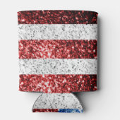 USA Flaggen Rot-Blau-Glitzern Glitzern Monogram Dosenkühler (Rückseite)