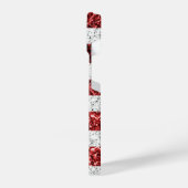 USA Flaggen Rot-Blau-Glitzern Glitzern Monogram iPhone Hülle (Linke Seite)