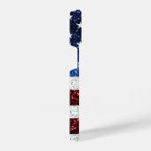 USA Flaggen Rot-Blau-Glitzern Glitzern Monogram iPhone Hülle (Rechte Seite)