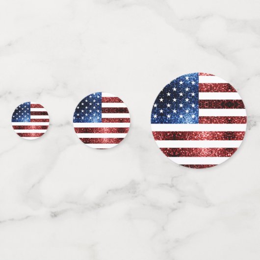 USA Flaggen Rot-Blau-Glitzern Glitzern Monogram Konfetti (Rückseiten)