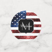 USA Flaggen Rot-Blau-Glitzern Glitzern Monogram Konfetti (Klein Vorderseite)