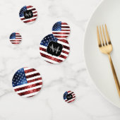 USA Flaggen Rot-Blau-Glitzern Glitzern Monogram Konfetti (Gruppe)