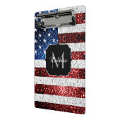 USA Flaggen Rot-Blau-Glitzern Glitzern Monogram Mini Klemmbrett (Gewinkelt2)