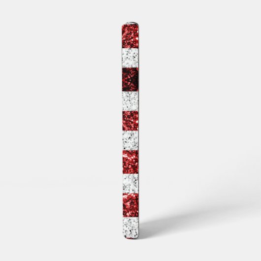 USA Flaggen Rot-Blau-Glitzern Glitzern Monogram Samsung Galaxy Hülle (Linke Seite)