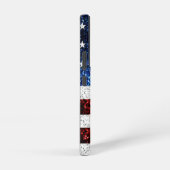 USA Flaggen Rot-Blau-Glitzern Glitzern Monogram Samsung Galaxy Hülle (Rechte Seite)