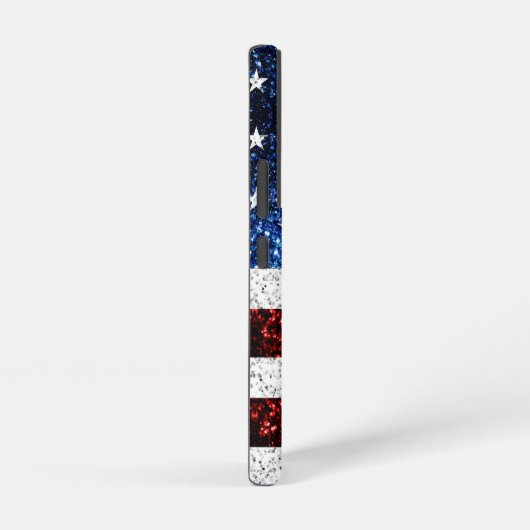 USA Flaggen Rot-Blau-Glitzern Glitzern Monogram Samsung Galaxy Hülle (Rechte Seite)