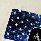 USA Flaggen Rot-Blau-Glitzern Glitzern Monogram Strandtuch (Beispiel)
