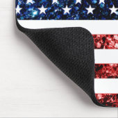 USA Flaggen Rot-Blau-Glitzern Glitzern Mousepad (Ecke)