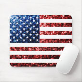 USA Flaggen Rot-Blau-Glitzern Glitzern Mousepad (Mit Mouse)