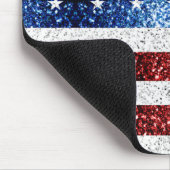 USA Flaggen Rot-Blau-Glitzern Glitzern Mousepad (Ecke)