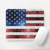 USA Flaggen Rot-Blau-Glitzern Glitzern Mousepad (Mit Mouse)