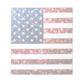 USA Flaggen Rot-Blau-Glitzern Glitzern Notizblock (Vorderseite)