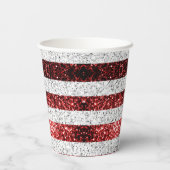 USA Flaggen Rot-Blau-Glitzern Glitzern Pappbecher (Rückseite)