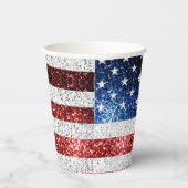 USA Flaggen Rot-Blau-Glitzern Glitzern Pappbecher (Rechts)