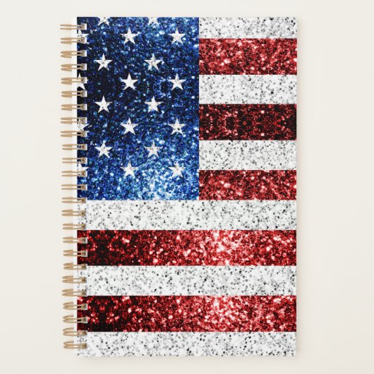 USA Flaggen Rot-Blau-Glitzern Glitzern Planer (Vorderseite)
