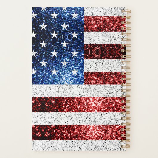 USA Flaggen Rot-Blau-Glitzern Glitzern Planer (Rückseite)