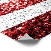 USA Flaggen Rot-Blau-Glitzern Glitzern Poster (Ecke)